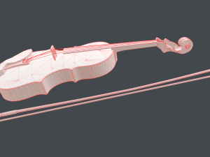 violin pbr game ready Model 3D