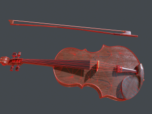 violin pbr game ready Model 3D