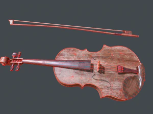 permainan biola pbr siap Model 3D