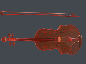 permainan biola pbr siap Model 3D