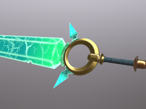 magic sword game ready Modello 3D