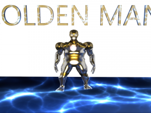 golden iron man 3Dモデル