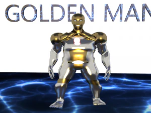 golden iron man 3D Model