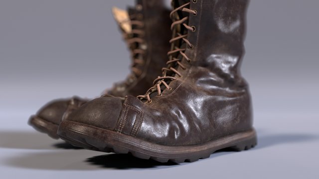 leather boots Model 3D .c4d .max .obj .3ds .fbx .stl .blend 