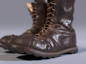 leather boots Model 3D