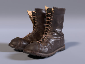 leather boots Model 3D