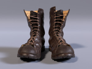 leather boots Model 3D