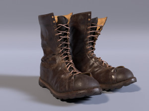 leather boots Model 3D