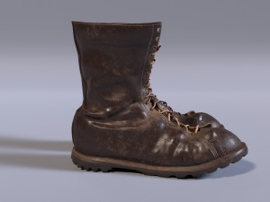 leather boots Model 3D