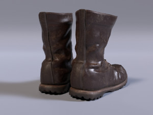 leather boots Model 3D