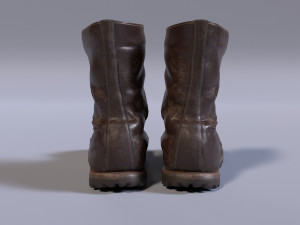 leather boots Model 3D