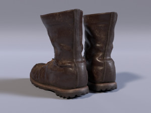 leather boots Model 3D