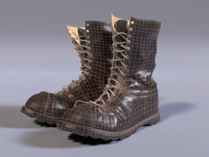 leather boots Model 3D