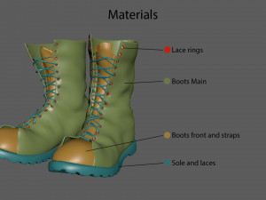 leather boots Model 3D