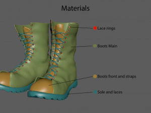leather boots 3D Model