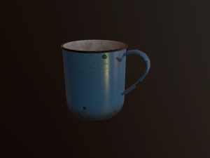 old enameled mug 3D Model
