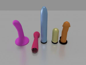 पाँच महिला खिलौने 3D मॉडल