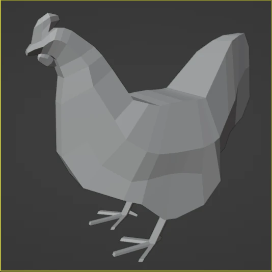 Chicken low poly 3D Model .c4d .max .obj .3ds .fbx .stl .blend 