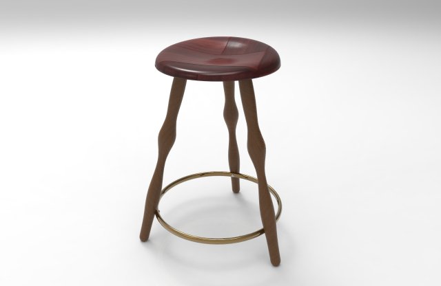 3 Leg stool 3D Model .c4d .max .obj .3ds .fbx .stl .blend 