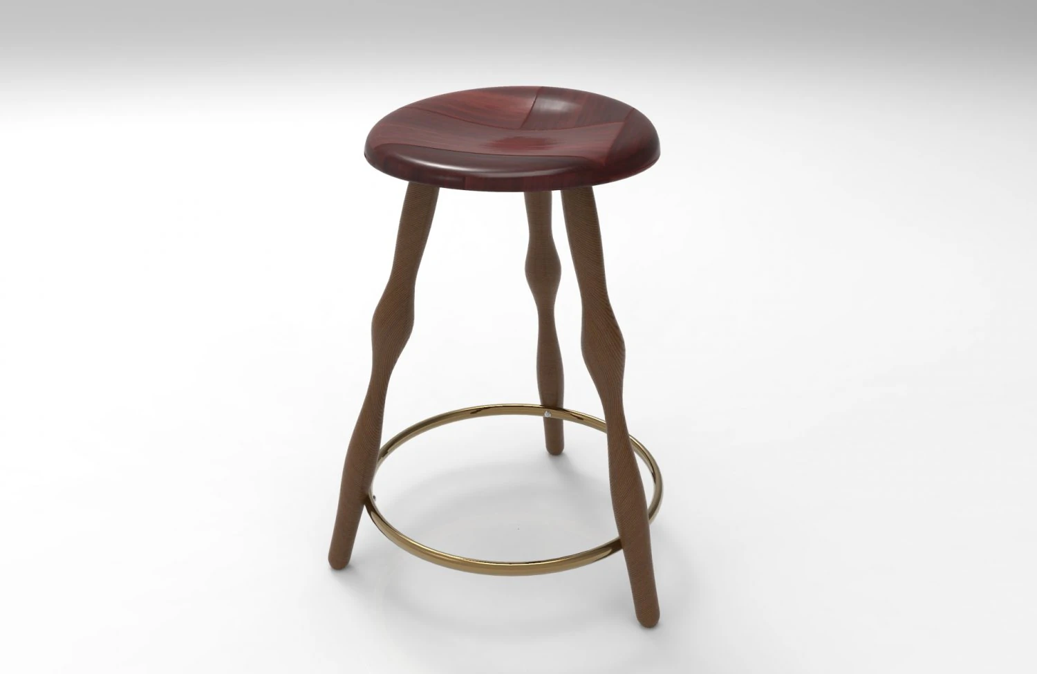 3 Leg stool 3D Model .c4d .max .obj .3ds .fbx .stl .blend 