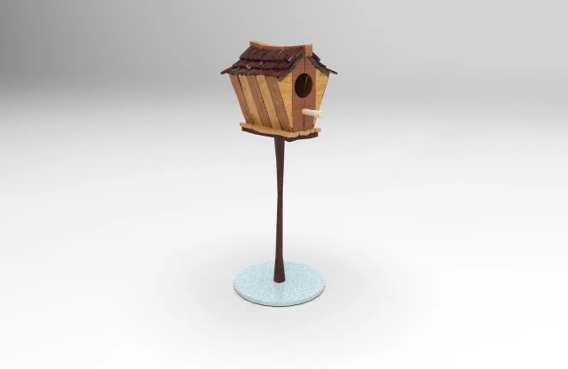 Casetta per uccelli di tipo cartone animato Modello 3D .c4d .max .obj .3ds .fbx .stl .blend