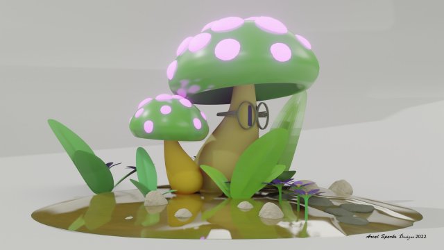 Smart Mushroom 3D Model .c4d .max .obj .3ds .fbx .stl .blend 