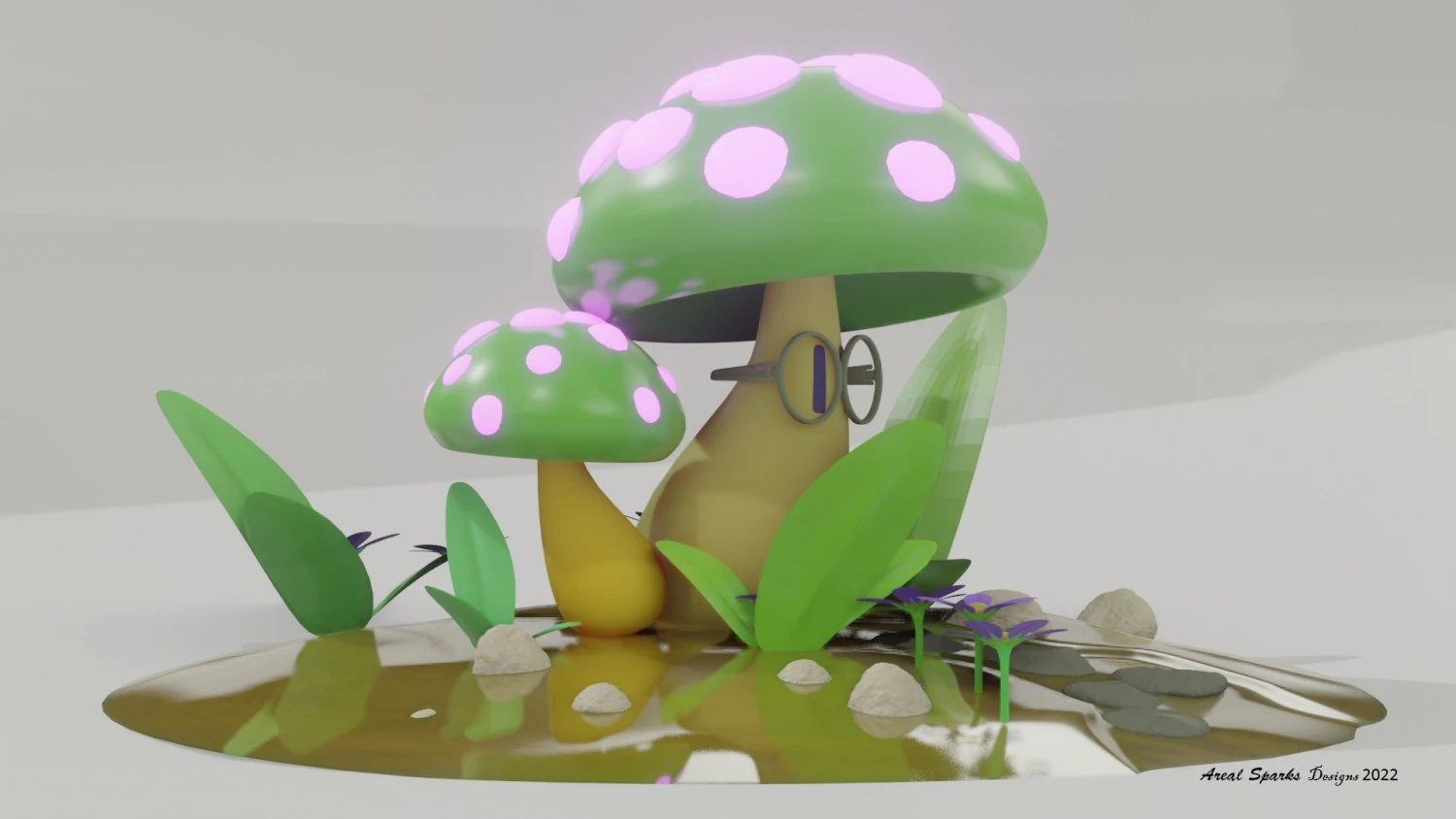 Smart Mushroom 3D Model .c4d .max .obj .3ds .fbx .stl .blend 