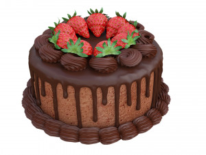 Chocolate strawberry cake Modelo 3D