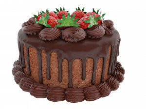 Chocolate strawberry cake Modelo 3D