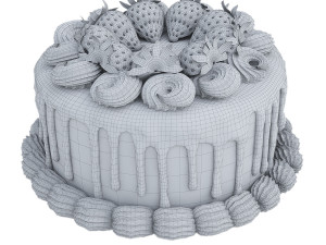 Chocolate strawberry cake Modelo 3D