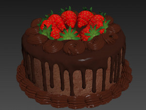 Chocolate strawberry cake Modelo 3D