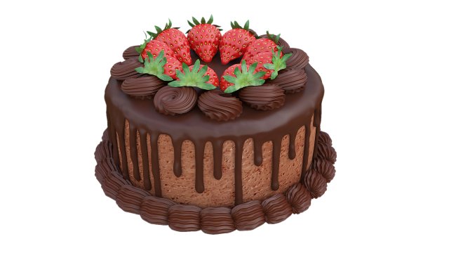 Chocolate strawberry cake Modelo 3D .c4d .max .obj .3ds .fbx .stl .blend 