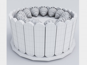 Strawberry Cake With Cookies 3D Модель