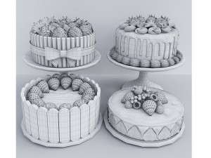 Strawberry Cake Collection Modelo 3D
