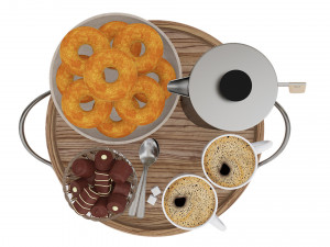 Coffee Donuts Chocolate 3D-Modell
