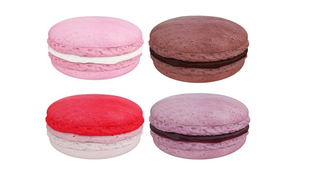 Macaroon Collection 3D Model .c4d .max .obj .3ds .fbx .stl .blend 