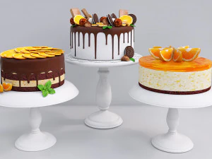 Colecci&oacute;n de pastel de naranja Modelo 3D