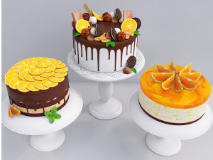 Orange Cake Collection 3D Модель