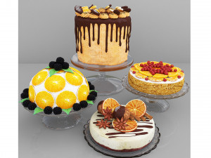 Orange Cake Collection 2 3D Model