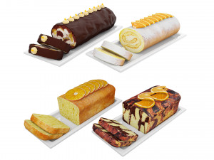 Orange Cake Collection 3 3D Model