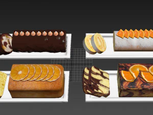 Orange Cake Collection 3 3D Model
