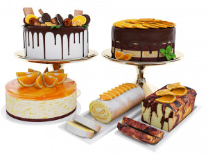 Orange Cake Collection 4 3D Model