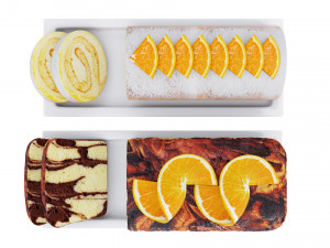 Orange Cake Collection 4 Model 3D