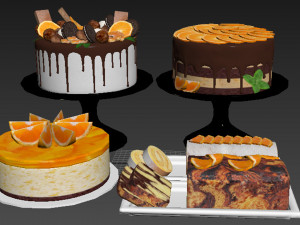 Orange Cake Collection 4 Model 3D