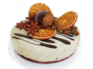 Orange Cake Collection 5 3D Model