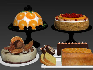Orange Cake Collection 5 3D Model