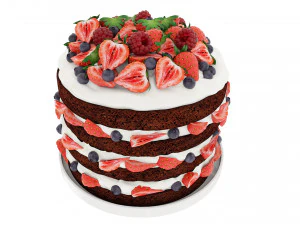 Fruit berry cake collection 3D Model