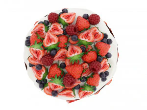 Fruit berry cake collection 3D Model