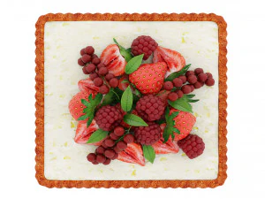 Fruit berry cake collection 3D Model