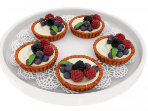 Fruit berry cake collection 3D Model